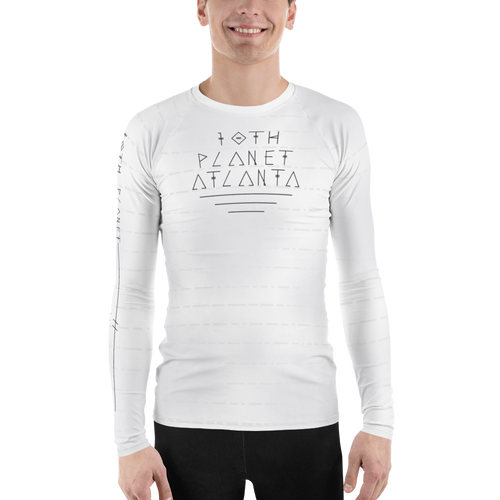 Men's White Belt Broken Rash Guard