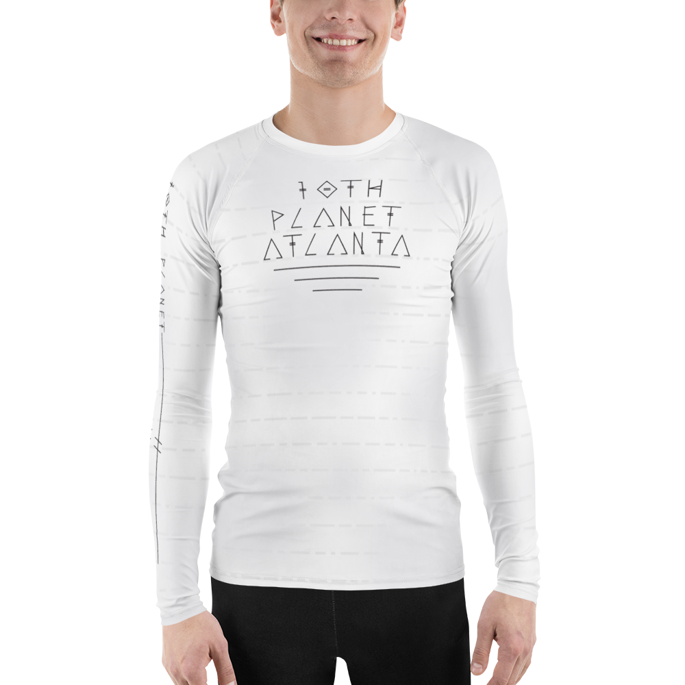 Men's White Belt Broken Rash Guard